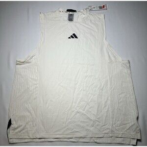 Adidas D4T INT Tank Men's XL Chalk White Training Sleeveless Shirt Climacool NWT